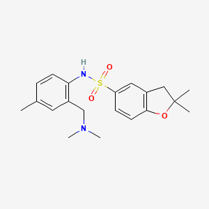 molecular formula C20H26N2O3S B7139115 N-[2-[(dimethylamino)methyl]-4-methylphenyl]-2,2-dimethyl-3H-1-benzofuran-5-sulfonamide 
