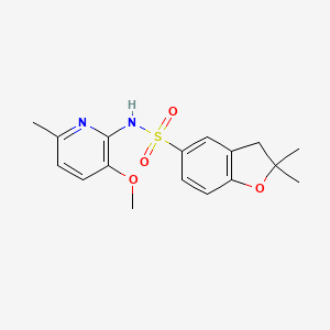molecular formula C17H20N2O4S B7139127 N-(3-methoxy-6-methylpyridin-2-yl)-2,2-dimethyl-3H-1-benzofuran-5-sulfonamide 