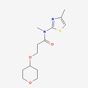 molecular formula C13H20N2O3S B7139154 N-methyl-N-(4-methyl-1,3-thiazol-2-yl)-3-(oxan-4-yloxy)propanamide 