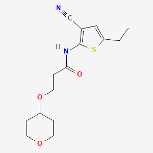 molecular formula C15H20N2O3S B7139162 N-(3-cyano-5-ethylthiophen-2-yl)-3-(oxan-4-yloxy)propanamide 