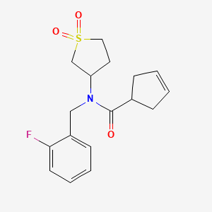 molecular formula C17H20FNO3S B7139187 N-(1,1-dioxothiolan-3-yl)-N-[(2-fluorophenyl)methyl]cyclopent-3-ene-1-carboxamide 