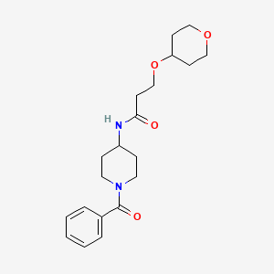 molecular formula C20H28N2O4 B7139196 N-(1-benzoylpiperidin-4-yl)-3-(oxan-4-yloxy)propanamide 