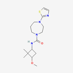 molecular formula C16H26N4O2S B7139243 N-(3-methoxy-2,2-dimethylcyclobutyl)-4-(1,3-thiazol-2-yl)-1,4-diazepane-1-carboxamide 