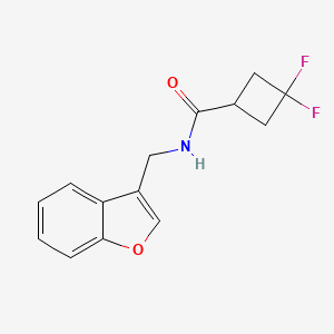 molecular formula C14H13F2NO2 B7139270 N-(1-benzofuran-3-ylmethyl)-3,3-difluorocyclobutane-1-carboxamide 