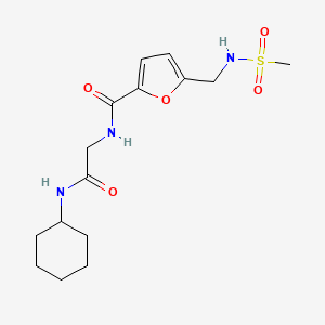 molecular formula C15H23N3O5S B7139297 N-[2-(cyclohexylamino)-2-oxoethyl]-5-(methanesulfonamidomethyl)furan-2-carboxamide 