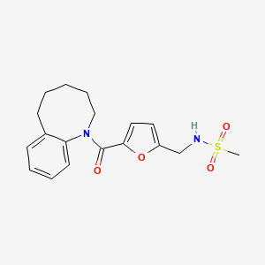 molecular formula C18H22N2O4S B7139344 N-[[5-(3,4,5,6-tetrahydro-2H-1-benzazocine-1-carbonyl)furan-2-yl]methyl]methanesulfonamide 