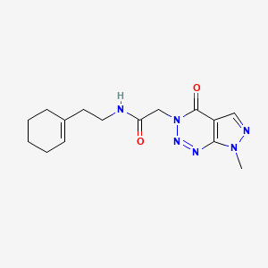 molecular formula C15H20N6O2 B7139400 N-[2-(cyclohexen-1-yl)ethyl]-2-(7-methyl-4-oxopyrazolo[3,4-d]triazin-3-yl)acetamide 