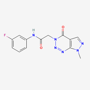 molecular formula C13H11FN6O2 B7139414 N-(3-fluorophenyl)-2-(7-methyl-4-oxopyrazolo[3,4-d]triazin-3-yl)acetamide 