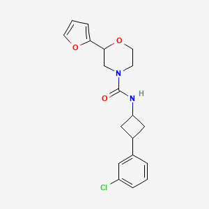 molecular formula C19H21ClN2O3 B7139482 N-[3-(3-chlorophenyl)cyclobutyl]-2-(furan-2-yl)morpholine-4-carboxamide 