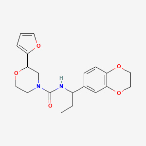 molecular formula C20H24N2O5 B7139524 N-[1-(2,3-dihydro-1,4-benzodioxin-6-yl)propyl]-2-(furan-2-yl)morpholine-4-carboxamide 