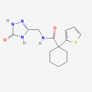 molecular formula C14H18N4O2S B7139634 N-[(5-oxo-1,4-dihydro-1,2,4-triazol-3-yl)methyl]-1-thiophen-2-ylcyclohexane-1-carboxamide 