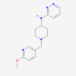 molecular formula C16H21N5O B7139847 N-[1-[(6-methoxypyridin-3-yl)methyl]piperidin-4-yl]pyridazin-3-amine 