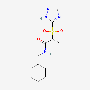 molecular formula C12H20N4O3S B7139870 N-(cyclohexylmethyl)-2-(1H-1,2,4-triazol-5-ylsulfonyl)propanamide 