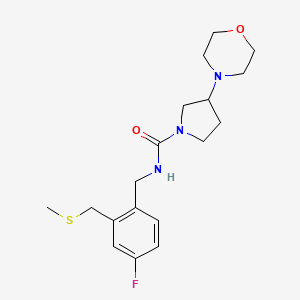 molecular formula C18H26FN3O2S B7140123 N-[[4-fluoro-2-(methylsulfanylmethyl)phenyl]methyl]-3-morpholin-4-ylpyrrolidine-1-carboxamide 