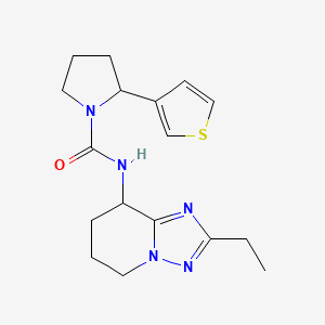 molecular formula C17H23N5OS B7140211 N-(2-ethyl-5,6,7,8-tetrahydro-[1,2,4]triazolo[1,5-a]pyridin-8-yl)-2-thiophen-3-ylpyrrolidine-1-carboxamide 