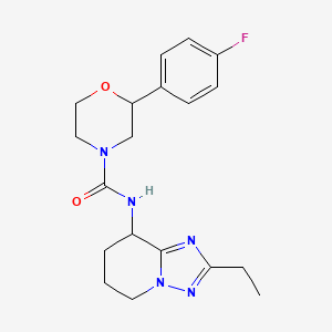 molecular formula C19H24FN5O2 B7140219 N-(2-ethyl-5,6,7,8-tetrahydro-[1,2,4]triazolo[1,5-a]pyridin-8-yl)-2-(4-fluorophenyl)morpholine-4-carboxamide 
