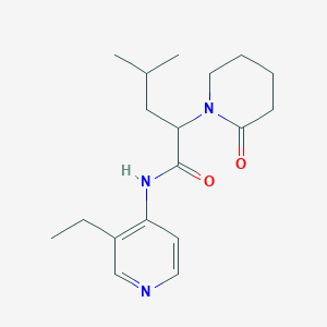 molecular formula C18H27N3O2 B7140253 N-(3-ethylpyridin-4-yl)-4-methyl-2-(2-oxopiperidin-1-yl)pentanamide 
