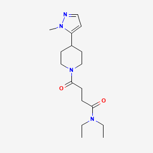 molecular formula C17H28N4O2 B7140268 N,N-diethyl-4-[4-(2-methylpyrazol-3-yl)piperidin-1-yl]-4-oxobutanamide 
