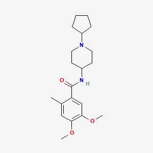 molecular formula C20H30N2O3 B7140302 N-(1-cyclopentylpiperidin-4-yl)-4,5-dimethoxy-2-methylbenzamide 