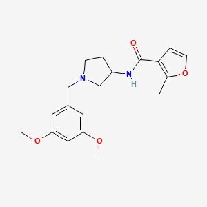 molecular formula C19H24N2O4 B7140334 N-[1-[(3,5-dimethoxyphenyl)methyl]pyrrolidin-3-yl]-2-methylfuran-3-carboxamide 
