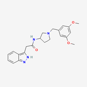 molecular formula C22H26N4O3 B7140435 N-[1-[(3,5-dimethoxyphenyl)methyl]pyrrolidin-3-yl]-2-(2H-indazol-3-yl)acetamide 