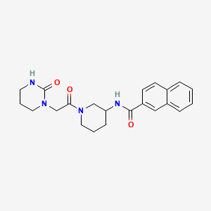 molecular formula C22H26N4O3 B7140517 N-[1-[2-(2-oxo-1,3-diazinan-1-yl)acetyl]piperidin-3-yl]naphthalene-2-carboxamide 