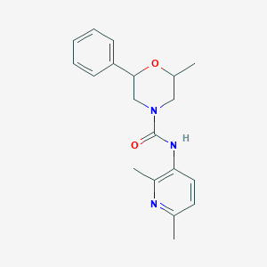 molecular formula C19H23N3O2 B7140609 N-(2,6-dimethylpyridin-3-yl)-2-methyl-6-phenylmorpholine-4-carboxamide 