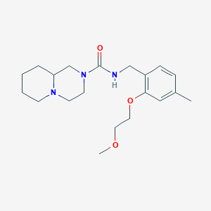 molecular formula C20H31N3O3 B7140715 N-[[2-(2-methoxyethoxy)-4-methylphenyl]methyl]-1,3,4,6,7,8,9,9a-octahydropyrido[1,2-a]pyrazine-2-carboxamide 