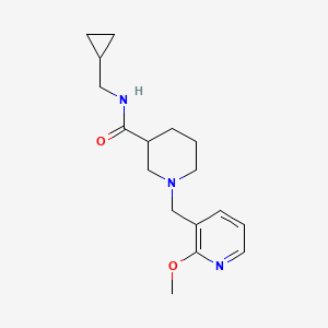 molecular formula C17H25N3O2 B7140722 N-(cyclopropylmethyl)-1-[(2-methoxypyridin-3-yl)methyl]piperidine-3-carboxamide 