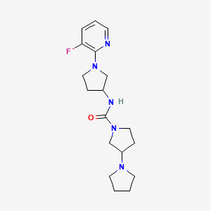 molecular formula C18H26FN5O B7140769 N-[1-(3-fluoropyridin-2-yl)pyrrolidin-3-yl]-3-pyrrolidin-1-ylpyrrolidine-1-carboxamide 