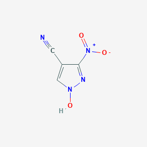 molecular formula C4H2N4O3 B071408 1-Hydroxy-3-nitro-1H-pyrazole-4-carbonitrile CAS No. 181585-88-6