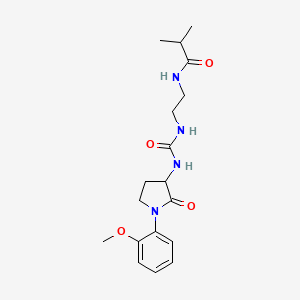 molecular formula C18H26N4O4 B7140896 N-[2-[[1-(2-methoxyphenyl)-2-oxopyrrolidin-3-yl]carbamoylamino]ethyl]-2-methylpropanamide 