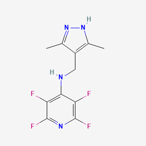 molecular formula C11H10F4N4 B7140986 N-[(3,5-dimethyl-1H-pyrazol-4-yl)methyl]-2,3,5,6-tetrafluoropyridin-4-amine 
