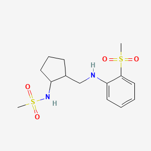molecular formula C14H22N2O4S2 B7141038 N-[2-[(2-methylsulfonylanilino)methyl]cyclopentyl]methanesulfonamide 