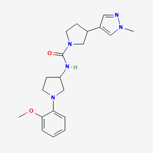 molecular formula C20H27N5O2 B7141050 N-[1-(2-methoxyphenyl)pyrrolidin-3-yl]-3-(1-methylpyrazol-4-yl)pyrrolidine-1-carboxamide 