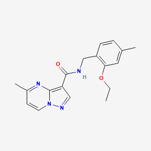 molecular formula C18H20N4O2 B7141104 N-[(2-ethoxy-4-methylphenyl)methyl]-5-methylpyrazolo[1,5-a]pyrimidine-3-carboxamide 