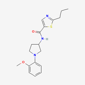 molecular formula C18H23N3O2S B7141148 N-[1-(2-methoxyphenyl)pyrrolidin-3-yl]-2-propyl-1,3-thiazole-5-carboxamide 