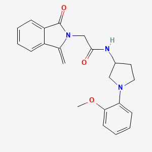 molecular formula C22H23N3O3 B7141159 N-[1-(2-methoxyphenyl)pyrrolidin-3-yl]-2-(1-methylidene-3-oxoisoindol-2-yl)acetamide 