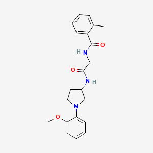 molecular formula C21H25N3O3 B7141163 N-[2-[[1-(2-methoxyphenyl)pyrrolidin-3-yl]amino]-2-oxoethyl]-2-methylbenzamide 