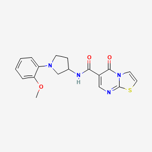 molecular formula C18H18N4O3S B7141174 N-[1-(2-methoxyphenyl)pyrrolidin-3-yl]-5-oxo-[1,3]thiazolo[3,2-a]pyrimidine-6-carboxamide 