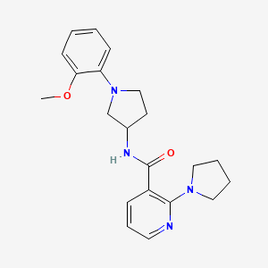 molecular formula C21H26N4O2 B7141314 N-[1-(2-methoxyphenyl)pyrrolidin-3-yl]-2-pyrrolidin-1-ylpyridine-3-carboxamide 