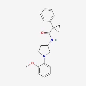 molecular formula C21H24N2O2 B7141335 N-[1-(2-methoxyphenyl)pyrrolidin-3-yl]-1-phenylcyclopropane-1-carboxamide 