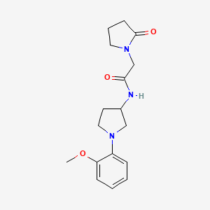 molecular formula C17H23N3O3 B7141350 N-[1-(2-methoxyphenyl)pyrrolidin-3-yl]-2-(2-oxopyrrolidin-1-yl)acetamide 