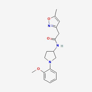 molecular formula C17H21N3O3 B7141448 N-[1-(2-methoxyphenyl)pyrrolidin-3-yl]-2-(5-methyl-1,2-oxazol-3-yl)acetamide 