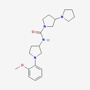 molecular formula C20H30N4O2 B7141490 N-[1-(2-methoxyphenyl)pyrrolidin-3-yl]-3-pyrrolidin-1-ylpyrrolidine-1-carboxamide 