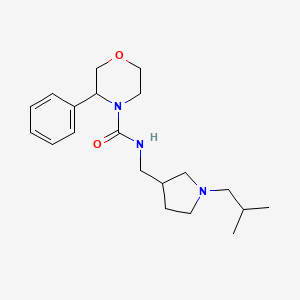 molecular formula C20H31N3O2 B7141498 N-[[1-(2-methylpropyl)pyrrolidin-3-yl]methyl]-3-phenylmorpholine-4-carboxamide 