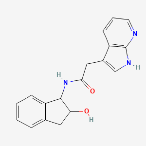 molecular formula C18H17N3O2 B7141503 N-(2-hydroxy-2,3-dihydro-1H-inden-1-yl)-2-(1H-pyrrolo[2,3-b]pyridin-3-yl)acetamide 