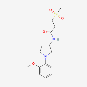 molecular formula C15H22N2O4S B7141526 N-[1-(2-methoxyphenyl)pyrrolidin-3-yl]-3-methylsulfonylpropanamide 