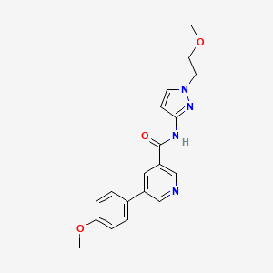 molecular formula C19H20N4O3 B7141652 N-[1-(2-methoxyethyl)pyrazol-3-yl]-5-(4-methoxyphenyl)pyridine-3-carboxamide 