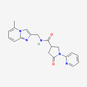 molecular formula C19H19N5O2 B7141659 N-[(5-methylimidazo[1,2-a]pyridin-2-yl)methyl]-5-oxo-1-pyridin-2-ylpyrrolidine-3-carboxamide 
